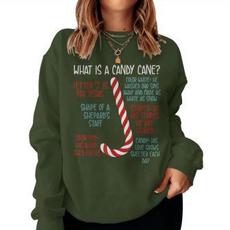 Candy Cane Christmas Christian Sayings Believe Faith God Women Sweatshirt - Monsterry