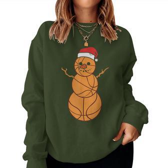 Christmas Basketball Snowman Ball Player Boy Girl Women Sweatshirt - Monsterry UK