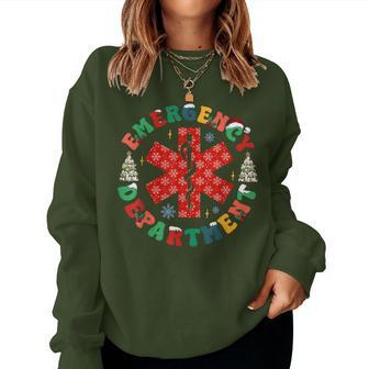 Christmas Emergency Department Er Nurse Emergency Room Tech Women Sweatshirt - Seseable