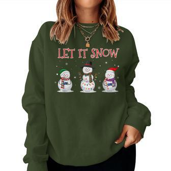Christmas Let It Snow Snowman Winter Xmas For Women Women Sweatshirt | Mazezy