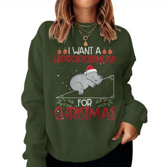 Christmas Math Teacher Hypotenuse Math Hippotenuse Women Sweatshirt - Seseable
