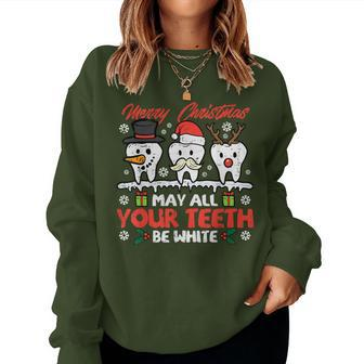 Christmas All Th White Xmas Dentist Dental Squad Women Women Sweatshirt - Monsterry AU