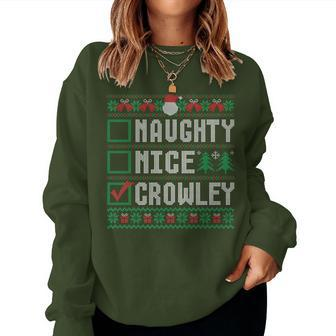 Crowley Family Name Naughty Nice Crowley Christmas List Women Sweatshirt - Seseable