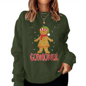 Cute Gingerbread Godmother Christmas Cookie Pajama Family Women Sweatshirt | Mazezy