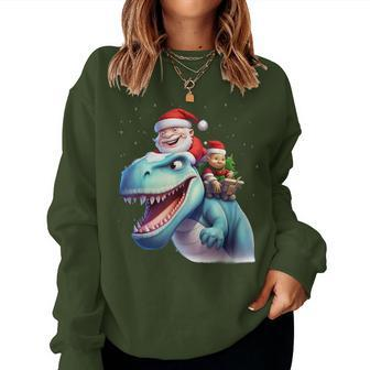 Dinosaur T Rex Christmas Santa Boys Girls Xmas Squad Women Sweatshirt - Monsterry DE