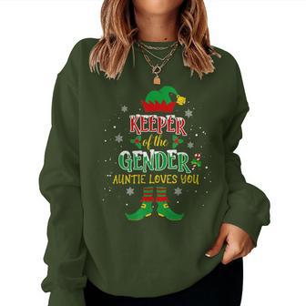 Elf Christmas Pajamas Keeper Of The Gender Auntie Women Sweatshirt - Monsterry
