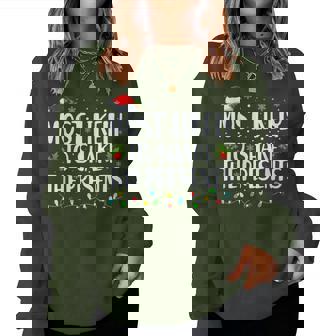 Groovy Christmas Most Likely To Shake The Presents Women Sweatshirt - Thegiftio