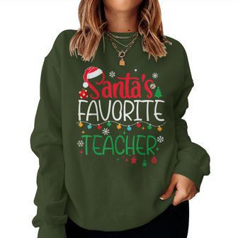 Santa Favorite Teacher Christmas For Teachers Women Sweatshirt - Monsterry CA