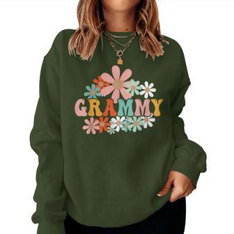Grammy One Thankful Grammy Thanksgiving Christmas Groovy Women Sweatshirt - Monsterry DE