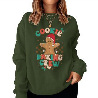 Groovy Cookie Baking Crew Family Santa Gingerbread Christmas Women Sweatshirt - Thegiftio UK