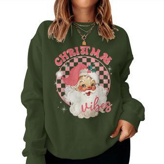 Groovy Santa Claus Retro Christmas Xmas Holiday Women Women Sweatshirt - Monsterry AU