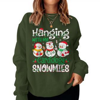 Hanging With My Cardiology Nurse Snowmies Christmas Nursing Women Sweatshirt - Seseable