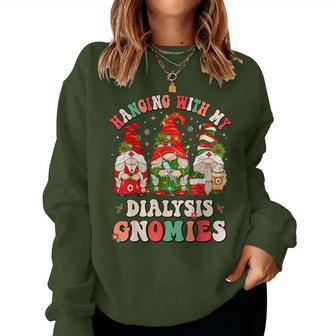 Hanging With My Dialysis Gnomies Christmas Nephrology Nurse Women Sweatshirt - Monsterry UK