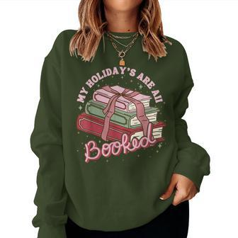 My Holidays Are All Booked Retro Groovy Pink Style Christmas Women Sweatshirt - Seseable