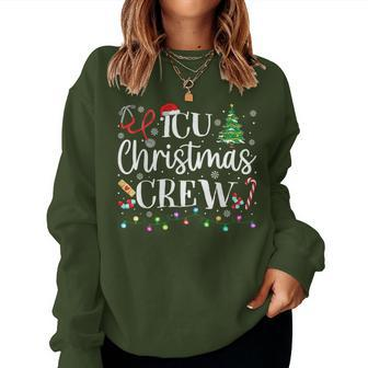 Icu Nurse Christmas Crew Intensive Care Unit Nurse Women Sweatshirt - Seseable