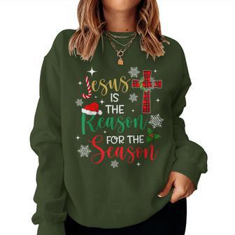 Jesus Is The Reason For The Season Christian Faith Christmas Women Sweatshirt - Seseable