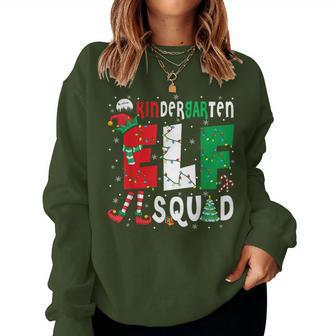 Kindergarten Elf Squad Christmas Elf Costume Student Teacher Women Sweatshirt | Mazezy