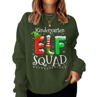 Kindergarten Elf Squad Light Christmas Teacher Student Women Sweatshirt - Monsterry UK