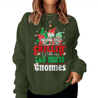Labor & Delivery Nurse Gnomes L&D Nurse Christmas Women Sweatshirt - Seseable