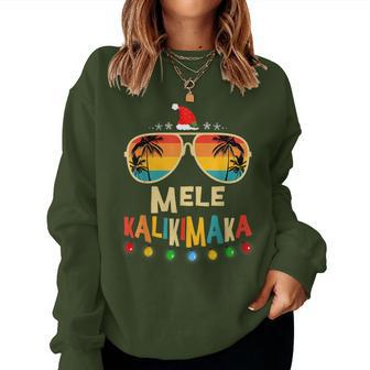 Mele Kalikimaka Christmas Hawaiian Apparel Santa Men Women Sweatshirt - Seseable