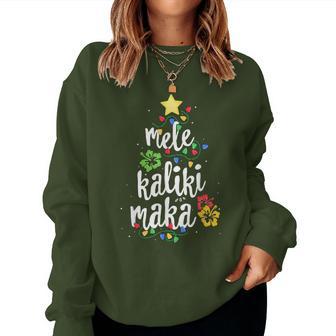 Mele Kalikimaka For Hawaiian Hawaii Christmas Women Sweatshirt - Monsterry UK