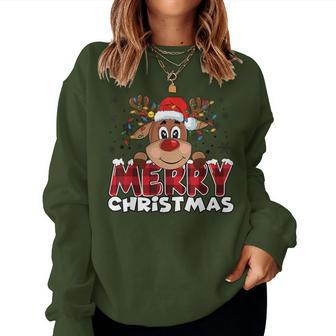 Merry Christmas Reindeer Family Matching Reindeer Women Sweatshirt | Mazezy