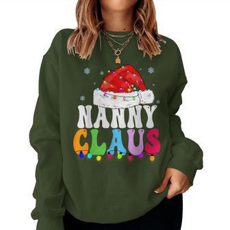 Nanny Claus Xmas Family Matching Grandma Christmas Women Sweatshirt - Seseable