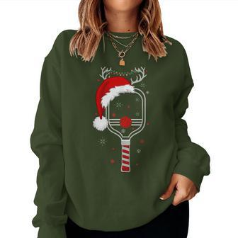 Pickleball Player Christmas Holiday Reindeer Xmas Women Women Sweatshirt | Mazezy