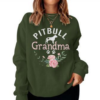 Pitbull Grandma Mom Pitbull Dog Lover Christmas Women Sweatshirt - Monsterry AU