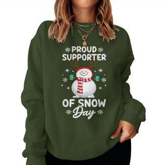 Proud Supporter Of Snow Days Teacher Merry Christmas Women Sweatshirt - Seseable
