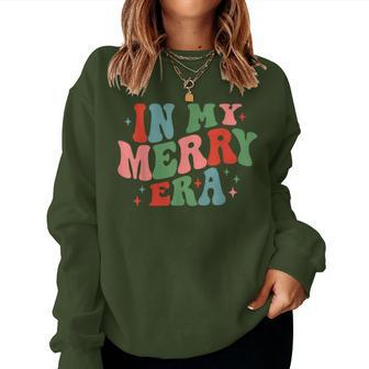 Retro In My Merry Era Christmas Family Cute Xmas Women Women Sweatshirt - Seseable