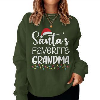 Santa's Favorite Grandma Ugly Sweater Christmas Women Sweatshirt - Seseable