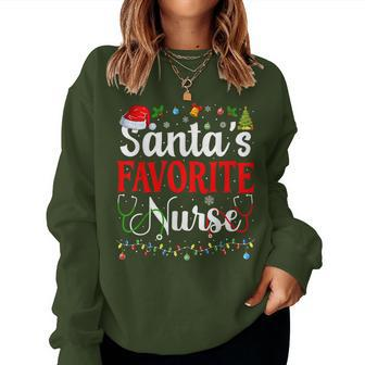 Santa's Favorite Nurse Christmas Nursing Christmas Nurse Women Sweatshirt - Monsterry CA