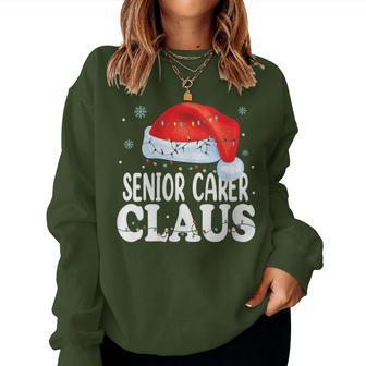 Senior Carer Santa Claus Christmas Matching Costume Women Sweatshirt - Seseable