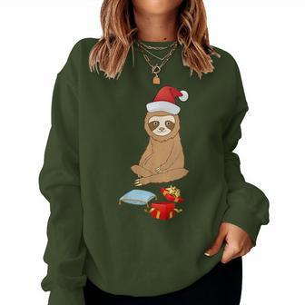 Sloth Getting A Pillow For A Christmas Women Sweatshirt - Monsterry