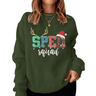 Sped Squad Christmas Special Education Teacher Santa Hat Women Sweatshirt | Mazezy DE