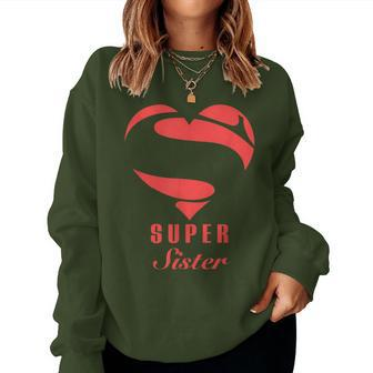 Super Sister Superhero Family Christmas Costume Women Sweatshirt - Monsterry CA