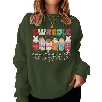 Swaddle Specialist Nicu Mother Baby Nurse Icu Picu Christmas Women Sweatshirt - Monsterry