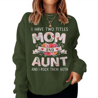 Two Titles Mom Aunt Rock For Christmas Birthday Women Sweatshirt - Seseable