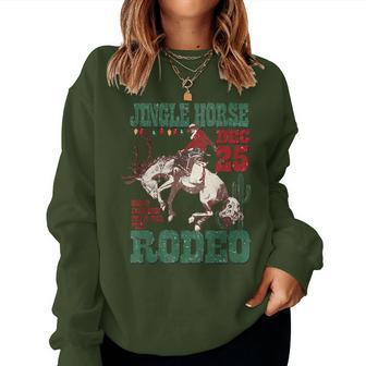 Vintage Jingle Horse Rodeo Howdy Western Christmas Women Sweatshirt - Thegiftio UK