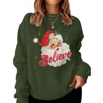 Vintage Santa Claus Believe Christmas Boys Girls Women Sweatshirt - Thegiftio UK