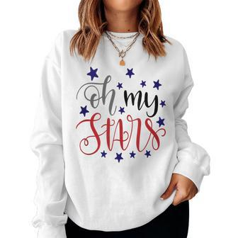 4Th Of July Fourth Oh My Stars Mom Wife Daughter Women Sweatshirt - Monsterry UK