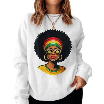 Africa Woman Headscarf Nubian Melanin Popping Black History Women Sweatshirt - Thegiftio UK