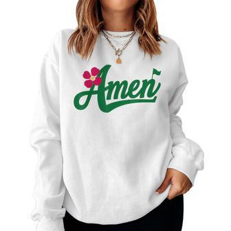 Amen Master Golf Tournament Golfing Girl Pink Flower Women Sweatshirt | Mazezy DE