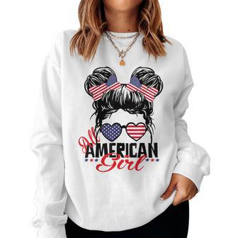 All American Girl Independence 4Th Of July Patriotic Women Sweatshirt - Monsterry DE