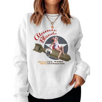 Atomic Blonde Wwii Aviation Nose-Art Pin Up Girl Women Sweatshirt - Thegiftio UK