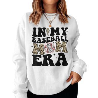 In My Baseball Mom Era Leopard Mom Baseball Mama Women Sweatshirt - Seseable