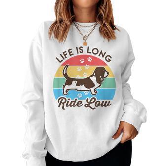 Basset Mama Papa Lustig Retrointage Niedlich Basset Hund Sweatshirt Frauen - Geschenkecke