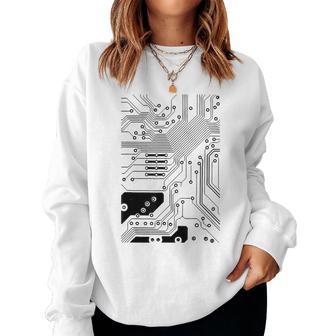 Black Circuit Board Mother Board Computer Programmer Women Sweatshirt - Thegiftio UK