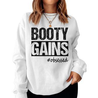 Booty Gains Beach Body Squat Band Workout T Women Sweatshirt - Monsterry